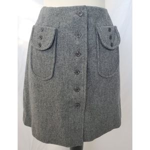 Vintage 90s Mini Skirt School Gray Pocket Front